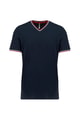 Heren T-shirt V Hals Kariban K374 NAVY-RED-WHITE